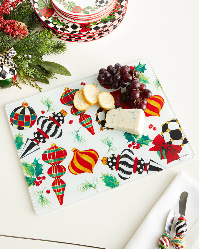 Large Deck the Halls Christmas Cutting Board